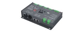 912  12Ch 4A CV DMX Decoder, 1152W Max.Power, XLR-3 , Green connector & RJ45 Port, Self testing, DMX512/RDM I/P signal, IP20.